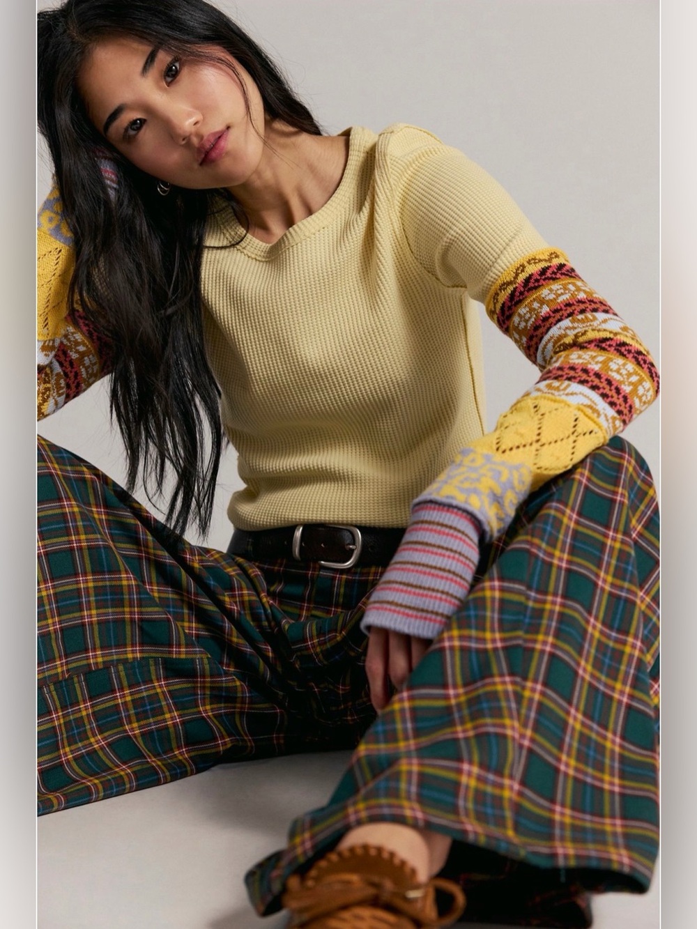 We The Free All In Cuff Long Sleeve Thermal Top Buttercream Yellow NWT - Picture 2 of 4
